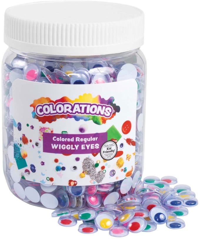 Colorations gekleurde wiebeloogjes knutselset 1000 stuks multi kleuren.