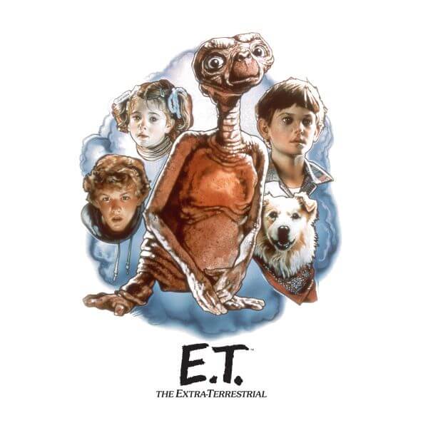 E.T. Geschilderd Portret Dames T-shirt - Wit - M