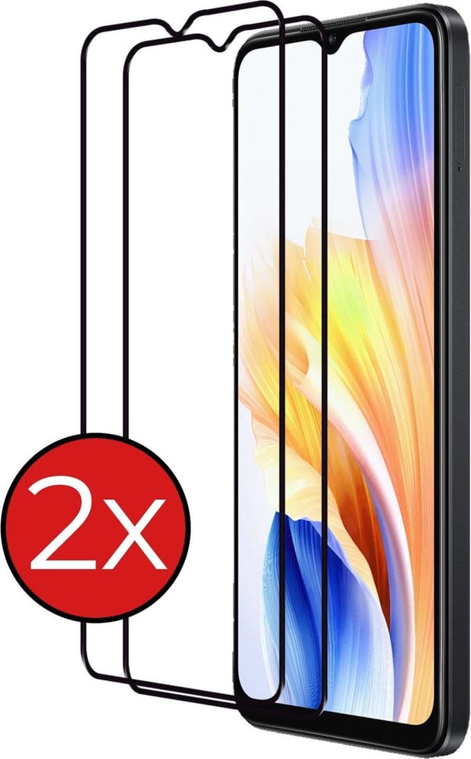 Screenprotector - 2 Stuks - Geschikt voor OPPO A38 - Full Cover - Beschermglas - Gehard Glas - Tempered Glass - Screen Protector