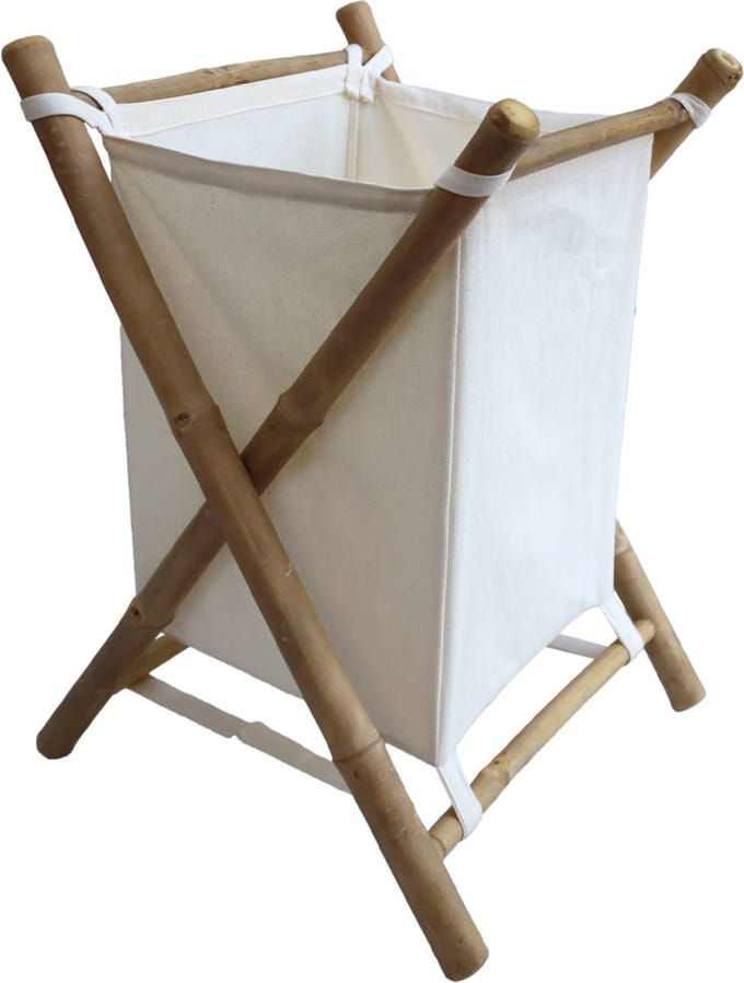 sweeek - Opvouwbare wasmand van bamboe en stof