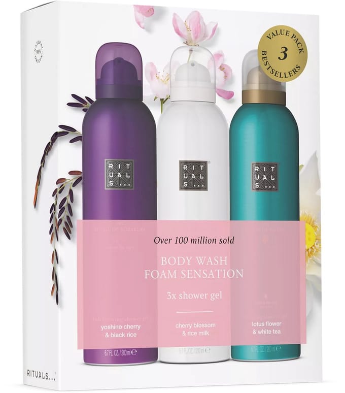Rituals - Shower Foam Value Pack - Yozakura 200 ml + Sakura 200 ml + Karma 200 ml - 3X 200 ml = 600 ml - Shower Gels - Douche gels - Douche schuim