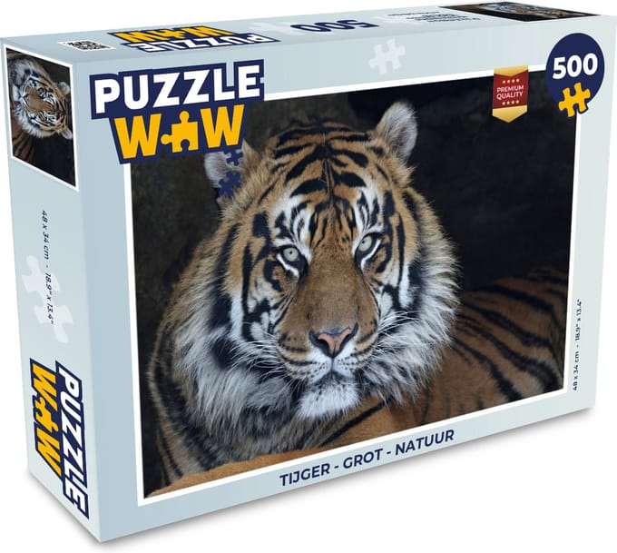 Puzzel Tijger - Grot - Natuur - Legpuzzel - Puzzel 500 stukjes