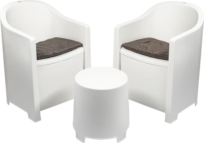 Niceey Tuinset Luna - 3 Delig - Wit