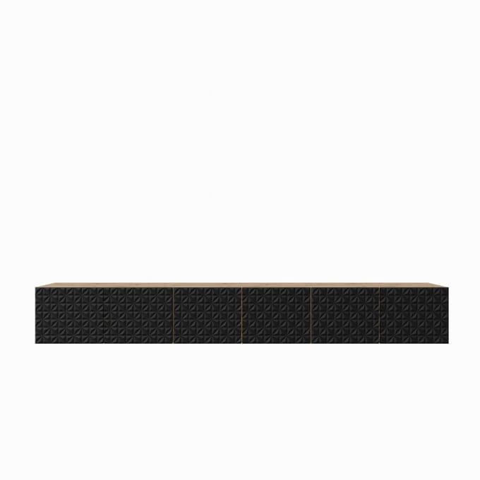 TV-kast Cali 300 (3x100) cm (artisan + zwart)