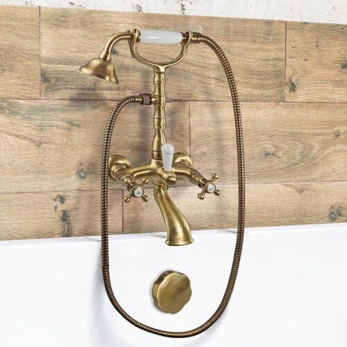 Kronenbach IOTA 2.0 exposed bath faucet with shower set 54907BRKB