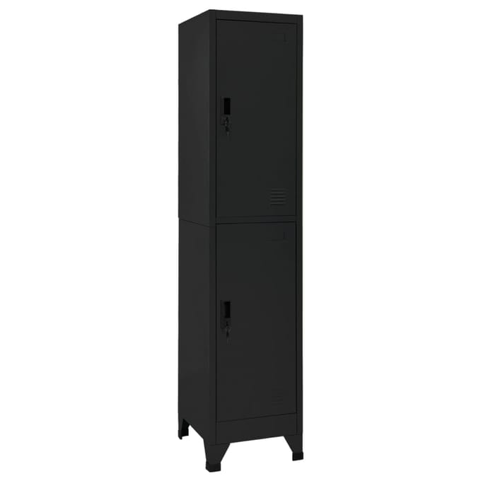 vidaXL - Lockerkast - 38x45x180 - cm - staal - zwart