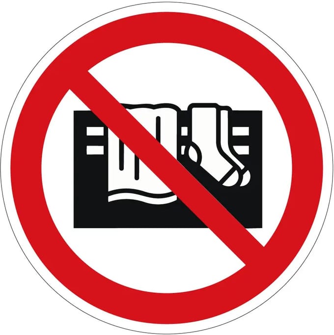 Niet afdekken verbodssticker - P081 | 40 cm