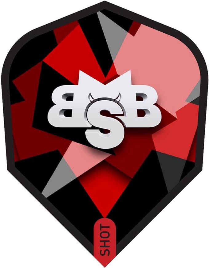 Dart Flights Standaard Vorm Zwart - Set van 6