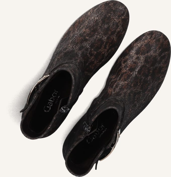 Gabor 714.1 Enkellaarsjes - Enkelboots met rits - Dames - Bruin - Maat 39