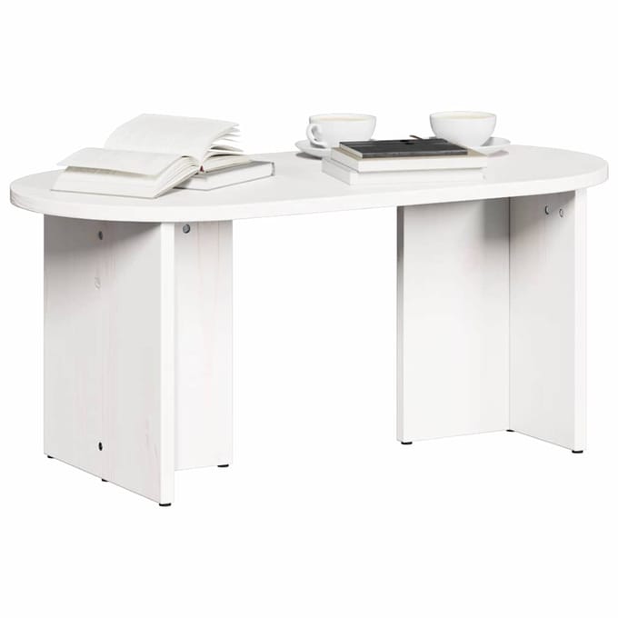 vidaXL - Salontafel - Wit - 80 - x - 39,5 - x - 35 - cm - Massief - grenenhout