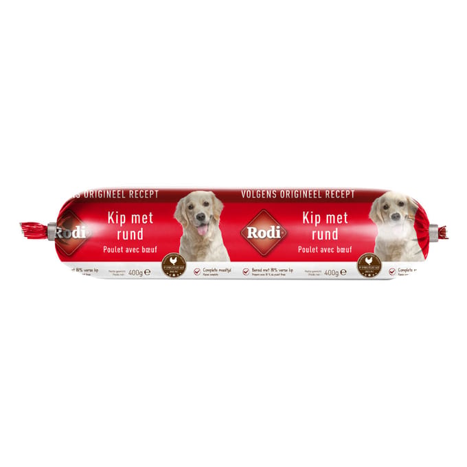 6x400g Kip & Rund Worst Rodi Hondensnacks