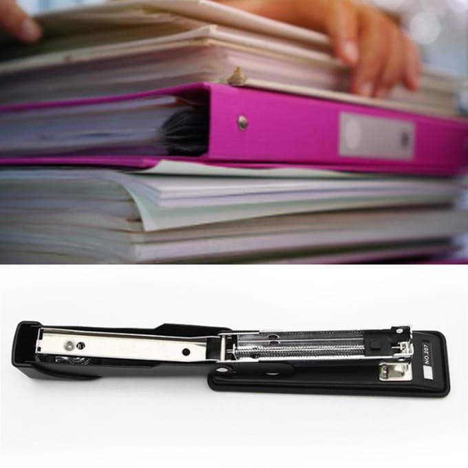 Desktop Nietmachine Legering Multifunctioneel Draagbaar Kantoor Nietmachine voor Thuis School Kantoor Zwart gray