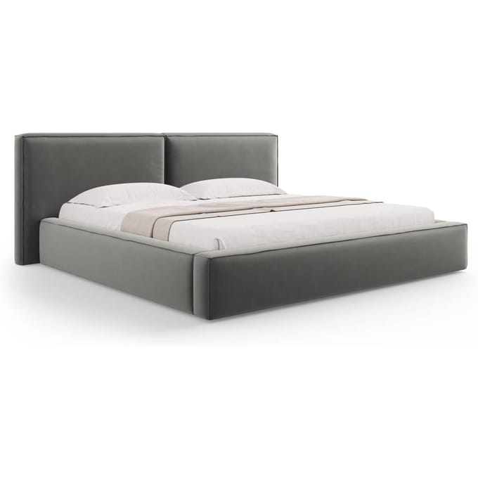 Bedframe Jodie met opbergruimte velvet 200 x 200 cm | Micadoni