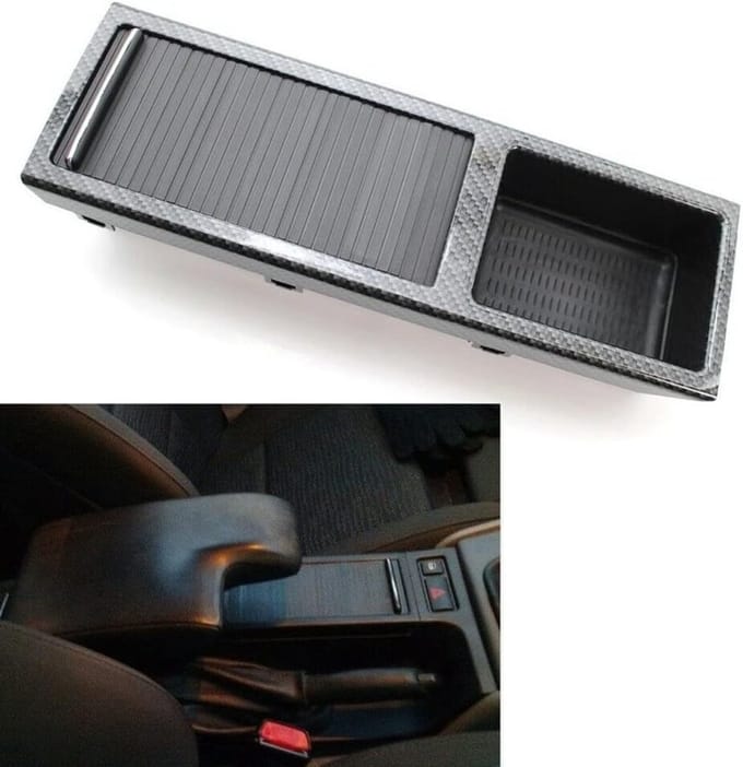 Cup Holder Organizer voor BMW 3 Serie E46 (1998-2007) - ABS Carbon Fiber, Interieur Accessoire, Voorste Console, Ruimtebesparend