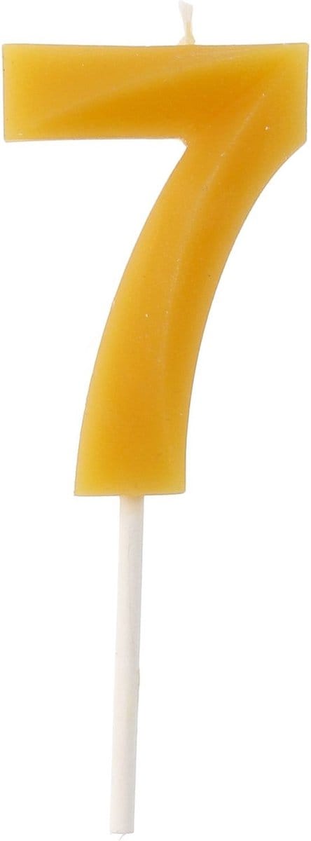Kaars - Cijfer 7 - Bijenwas - 4,5 cm