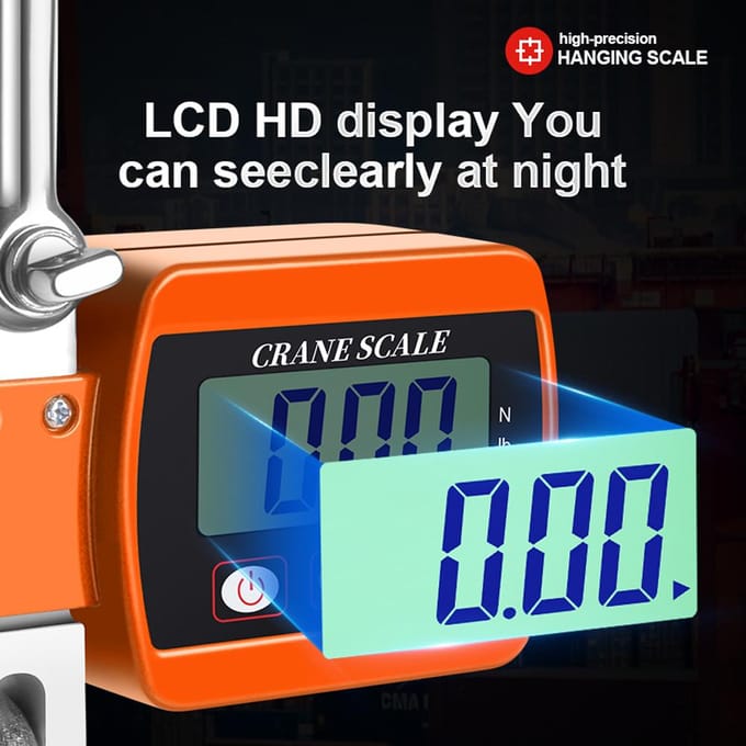 Hancaner Affichage LCD Numérique Balance à Grue 0.05500kg Portable Industrielle Électronique Robuste orange