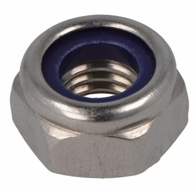 Zelfborgende RVS borgmoer M4 din 985 - zak a 10 stuks - zeskant moer
