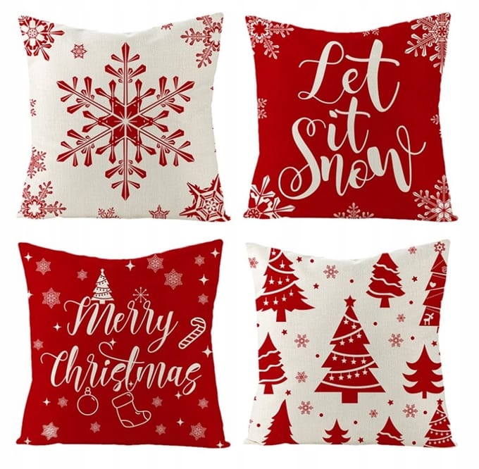 HomeDesign - Sierkussen - Kerst - 4 Stuks - Elegante Stijl
