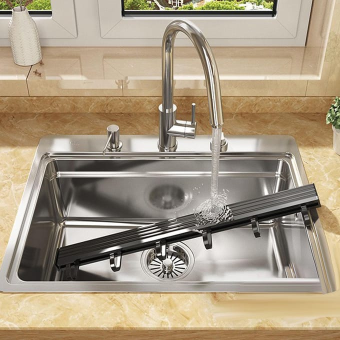 Keuken Wandhaakrek Aluminium Sterk Draagvermogen Ponsvrij Multifunctioneel Keukengerei Rek 30cm 6 Haken black