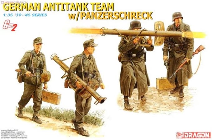 Dragon Modelbouwpakket Militaire voertuigen - 6374 German Antitank Team w/Panzerschreck Plastic - 1:35 - Modelbouw