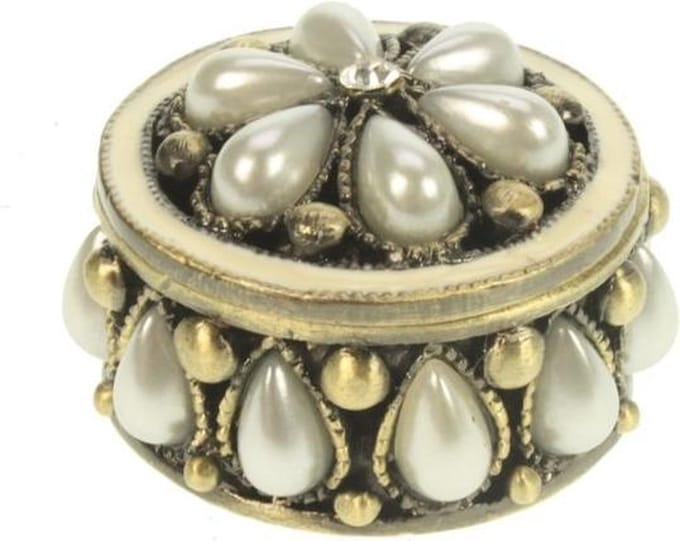 Rond doosje - Opberg doosje - Parel - Ø 4cm - Hoogte 2.5cm