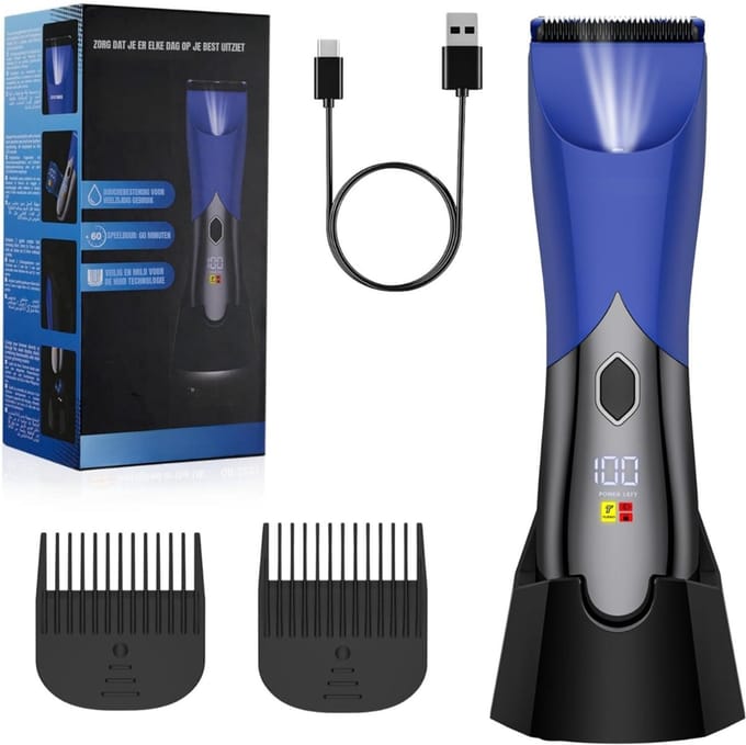 QIN® Trimmer Baard - Trimmer - Blauw - 20cm x 10cm x 8cm