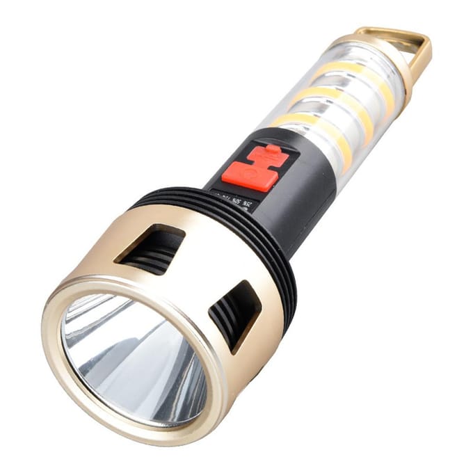 Lampe de poche LED multifonctionnelle Lampe de camping portable Étanche Support 4 modes d'éclairage pour le camping or
