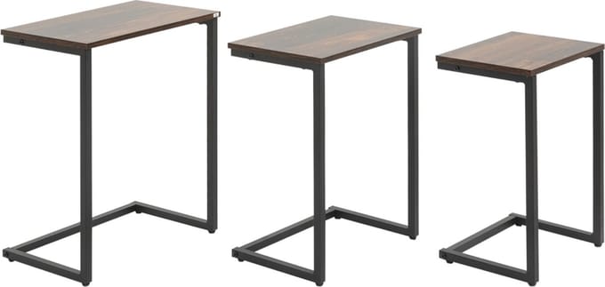 Bijzettafel - Tafel - set van 3 - Industrieel ontwerp - 45 x 30 x 60 cm