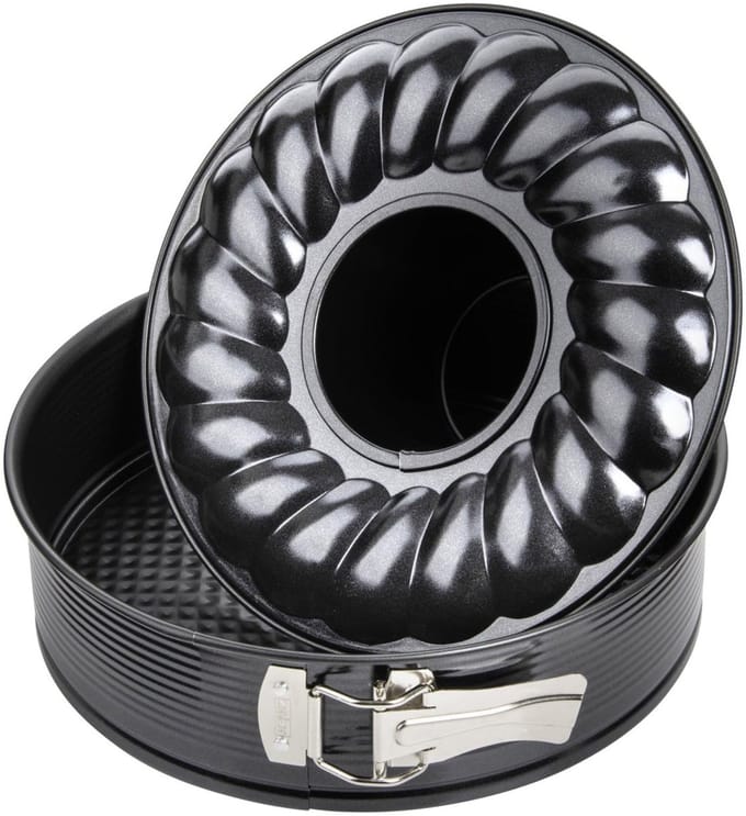 6507 springvorm met platte en buisbodem Ø 24 cm, zwart metallic