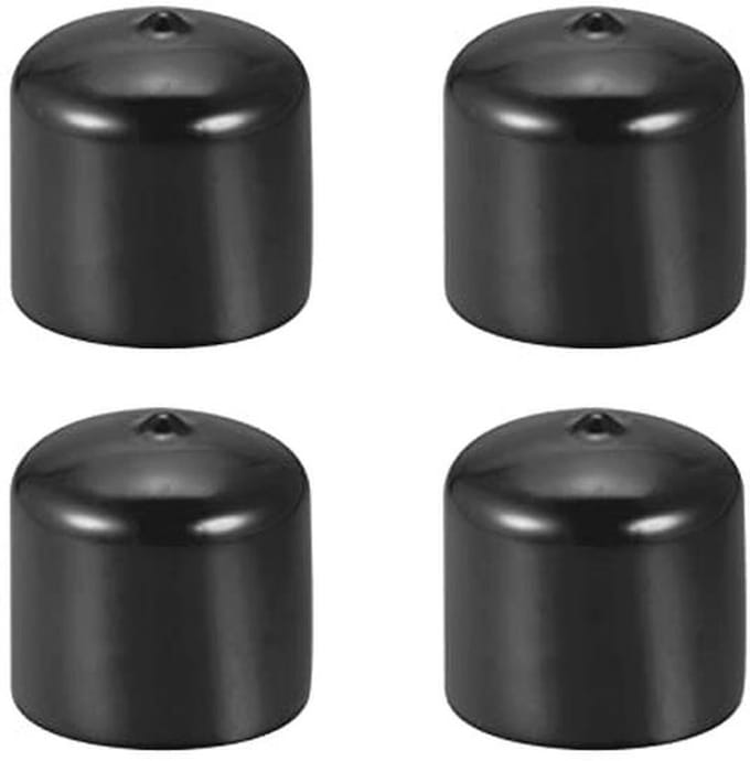 Zwarte Schroefdraadbescherming 1 1/2" ID - Rubberen Eindkappen voor Schroeven en Meubels