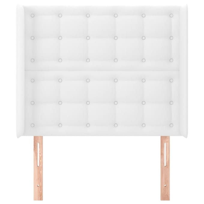 vidaXL - Hoofdbord - met - randen - 93x16x118/128 - cm - kunstleer - wit