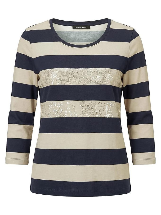Shirt ronde hals Van Peter Hahn blauw