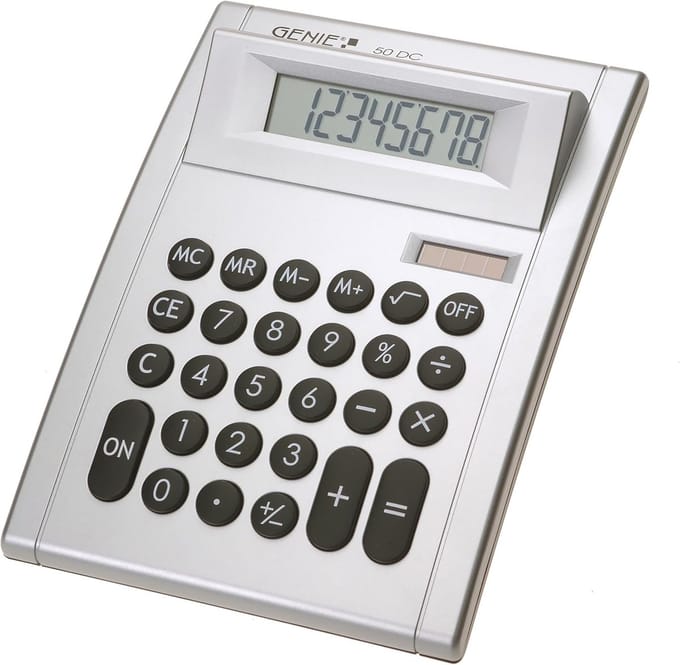 Compacte 8-cijferige bureaurekenmachine met dual power en duidelijk display