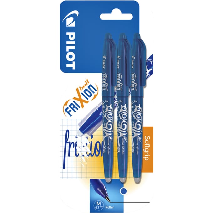Pilot - Rollerball pen uitgumbaar 0.7mm - blauw - per 3 verpakt