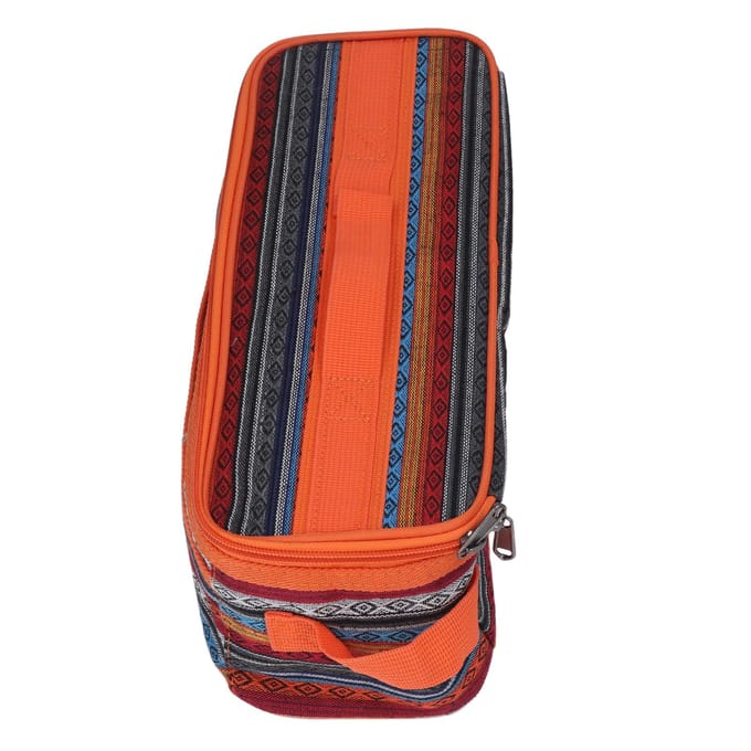 Sac de Rangement pour Ustensiles de Camping Grande Capacité Détachable Double Fermeture Éclair Style National Sac à Vaisselle red