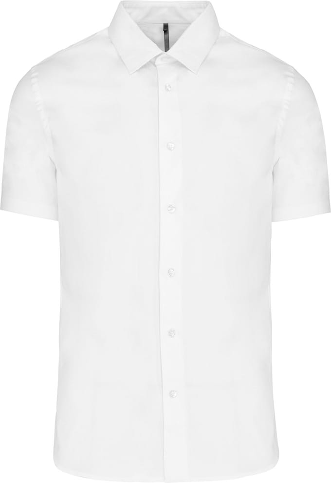 Heren stretch overhemd korte mouwen merk Kariban maat S Wit