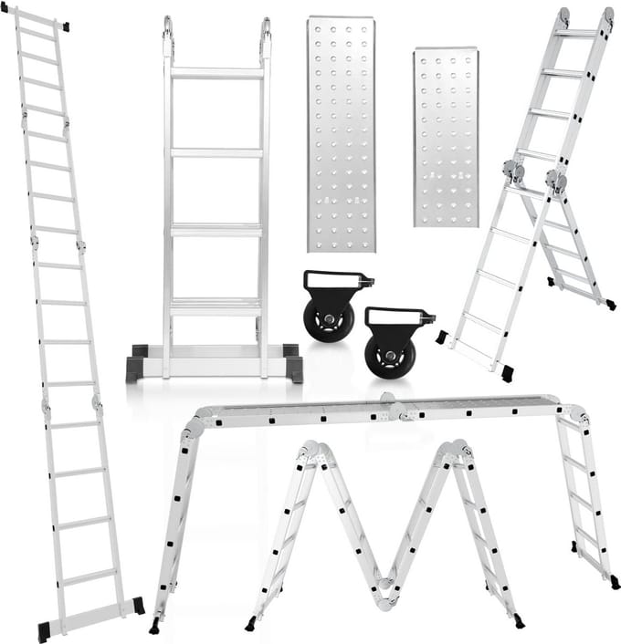 470 cm Aluminium Multifunctionele Ladder 7-in-1 Met Platform 16 treden