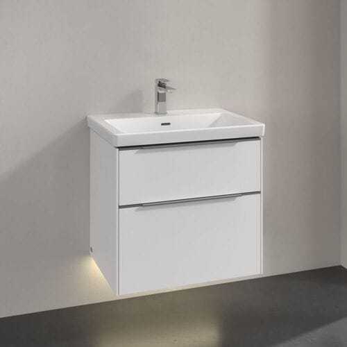 Villeroy & Boch Subway 3.0 vanity unit 62.2 cm, 2 drawers, handles glossy C576L0VE