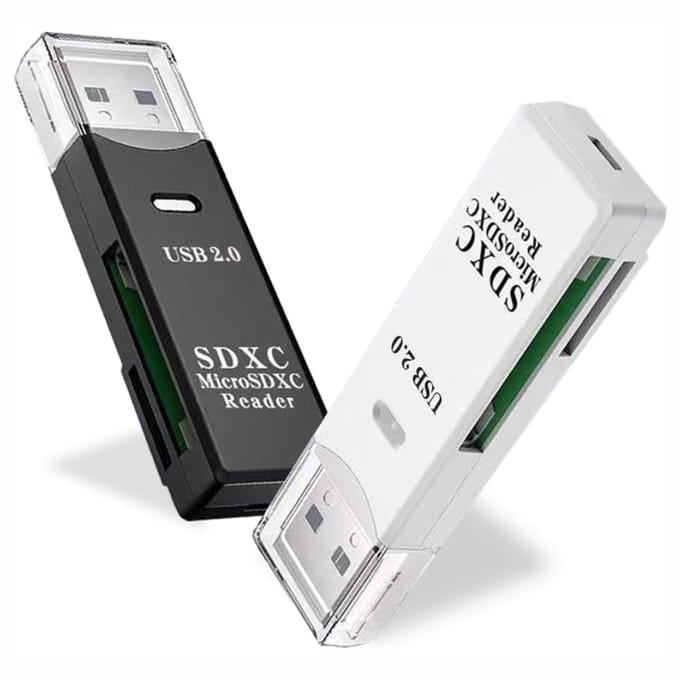 DYNA® Sd Kaart Lezer - SD-kaart - SD-kaartlezer USB-C - Zwart/Wit - ‎6cm x 2cm x 1cm