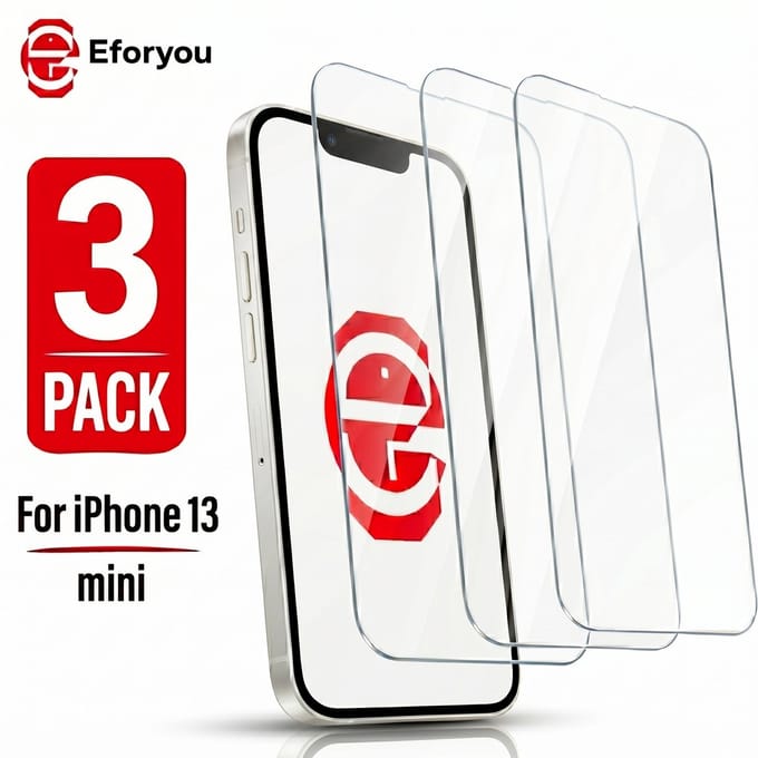 Geschikt voor iPhone 13 mini - 3 stuks - Screenprotector Tempered Glass - Case Friendly - 9H Hardheid - Inclusief Schoonmaakkit