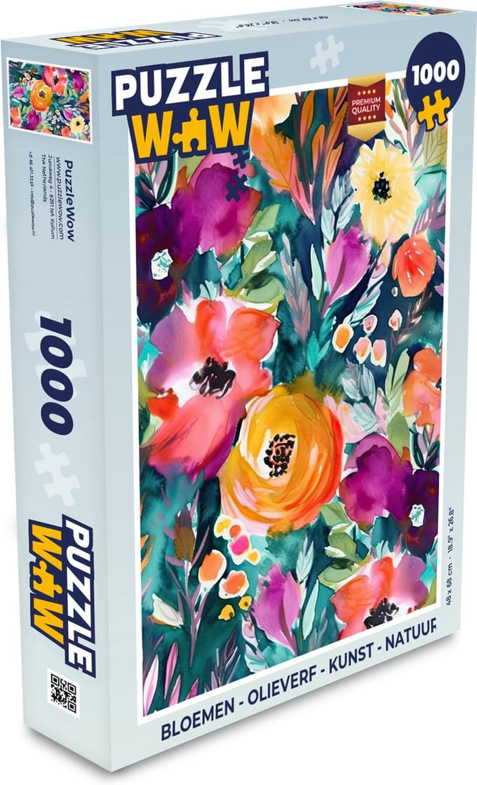 Puzzel Bloemen - Olieverf - Kunst - Natuur - Legpuzzel - Puzzel 1000 stukjes volwassenen