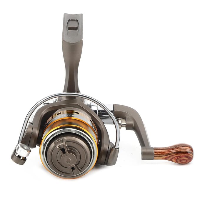 Moulinet de pêche rotatif miniature portable tout métal durable 13+1 roulements Roue d'accessoire pour fil de pêche(Mini 150 ) gray