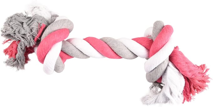 Flamingo Hondenspeelgoed Jim Knoopbot - Rood/Groen - 43 cm