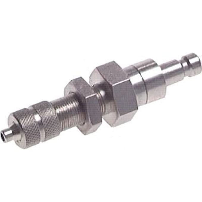 Vernikkeld Messing DN 2.7 (Micro) Luchtkoppeling Insteeknippel 3x4.3 mm Push-On Schotkoppeling Double Shut-Off