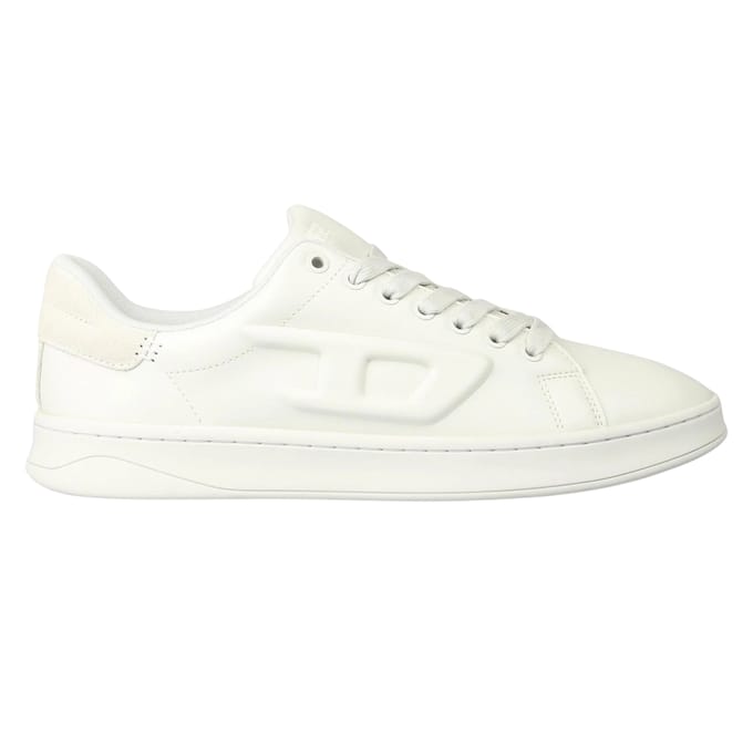 Diesel Heren S Athene Leren Vlakke Sneakers (Wit)