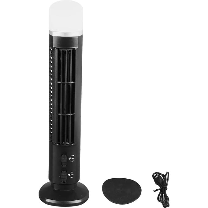 Bladeless Torenventilator Draagbare USB Bureauventilator met Licht voor Thuis Slaapkamer Kantoor