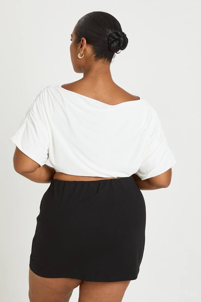 boohoo Dames Plus Basic Jersey Skort | Zwart | Maat: 44