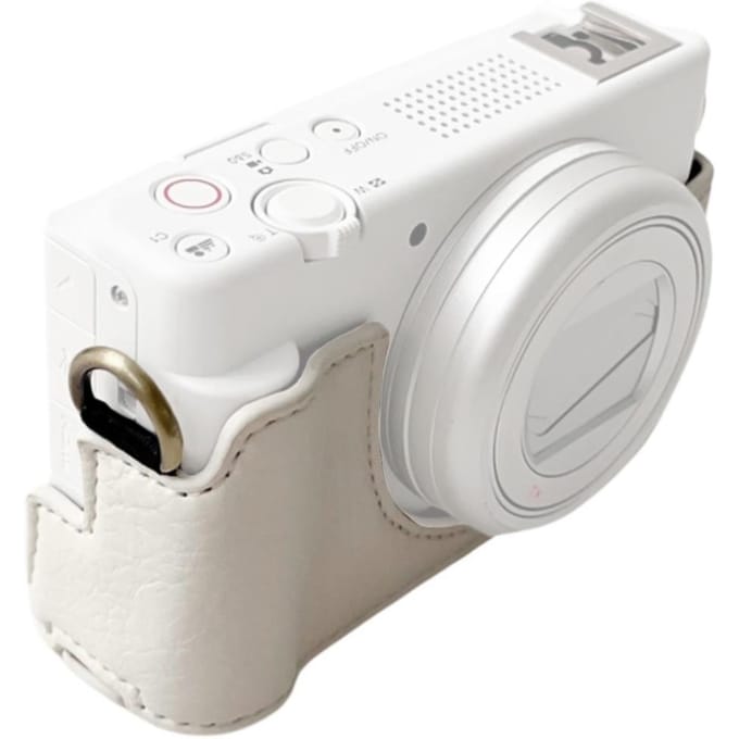 Draagbare Camera Beschermhoes Retro Stijl Camera Etui Houder Draagtas Opening Onderkant Ontwerp wit