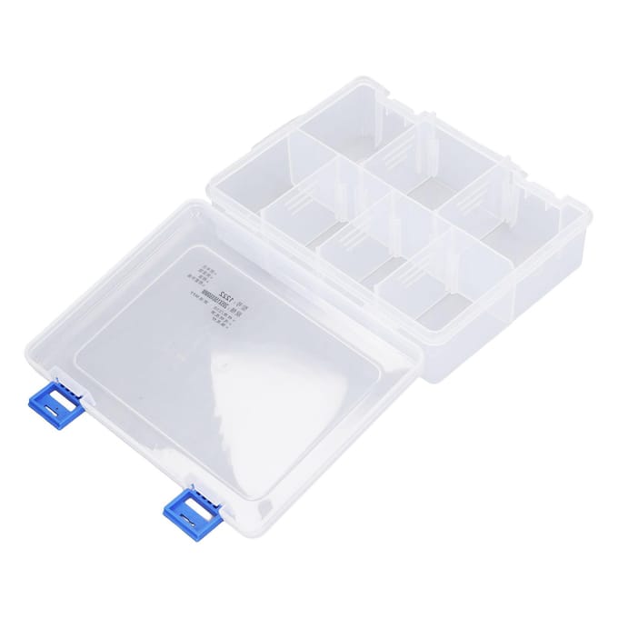 Kleine Onderdelen Organizer 7 Vakken Transparante Opbergdoos PP Plastic Compartiment Opbergcontainer met white