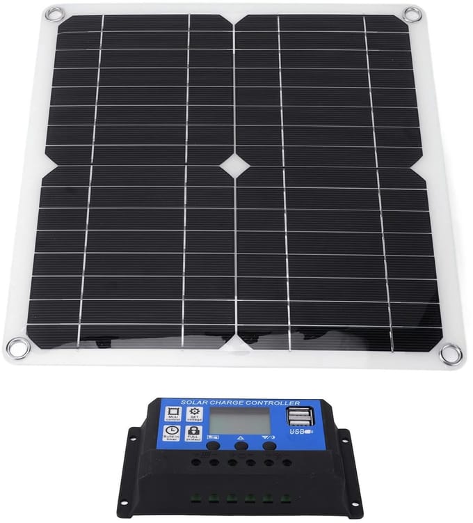Dailygoody - Zonnepaneel Controller Kit - Dual USB DC Output - 100A Regulator - Blauw - Zonnecellen Batterij Oplader - Ideaal voor Off-Grid Toepassing